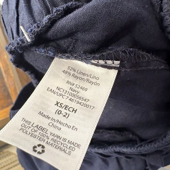 Needle & Cloth‎ Navy Linen Blend Button Down Shirt And Jogger Set Size XS - Picture 7 of 8